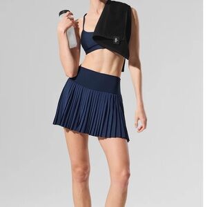 ALO Yoga Grand Slam Tennis Skirt Navy Blue sz Small Airlift